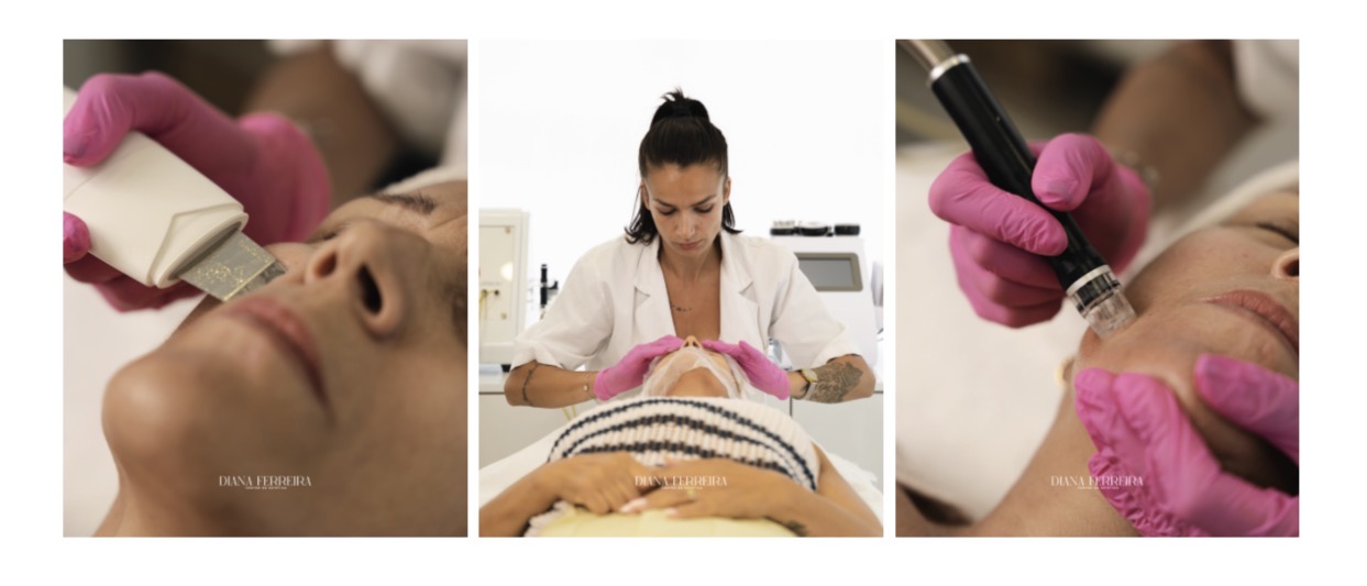 Diana Ferreira a realizar tratamentos faciais profissionais no centro de estética em Santa Maria da Feira